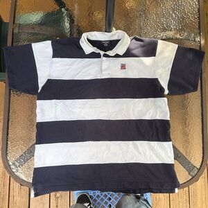 90s Polo Jeans Co. Ralph Lauren polo thick stripe white/navy XL
